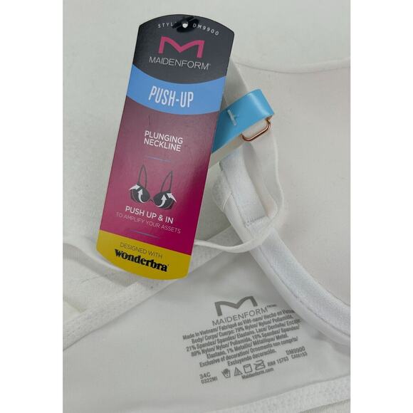 Maidenform Wonderbra Push Up & In Plunging Neckline Underwire Bra Size 34C NEW - Picture 6 of 7